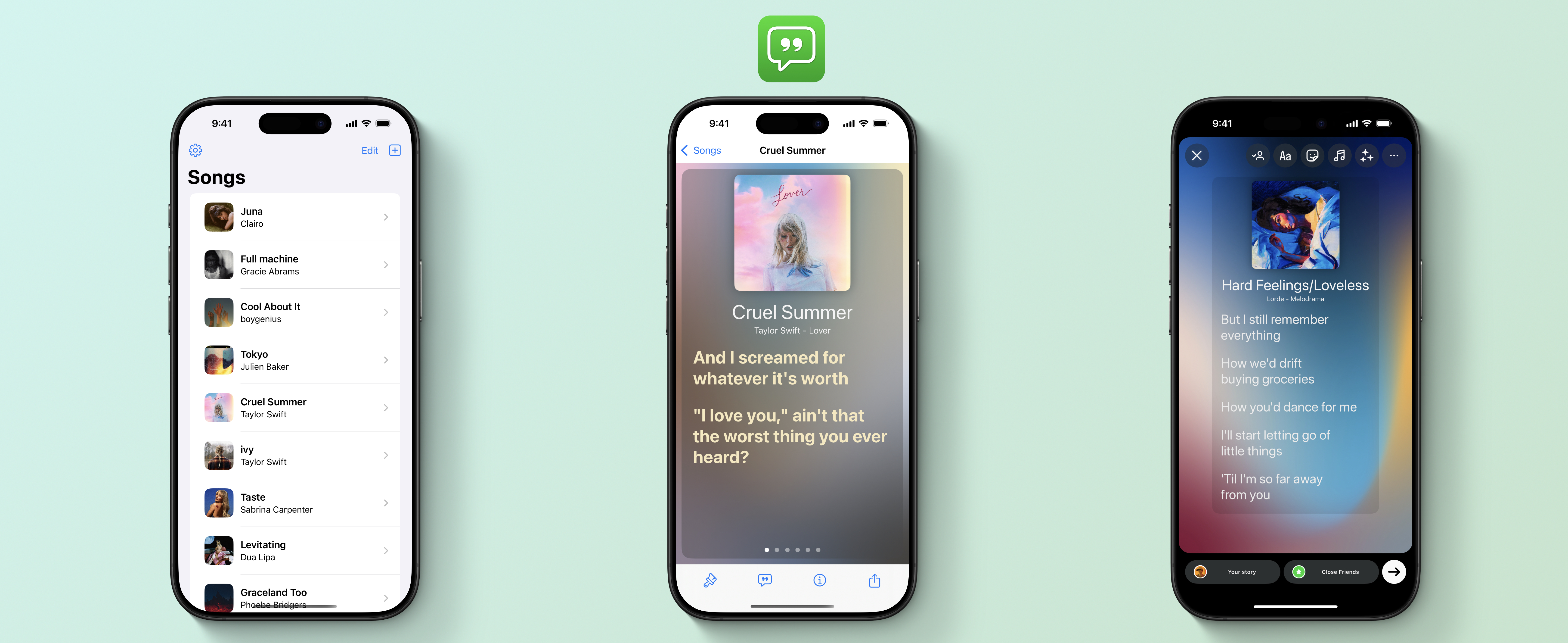Lyrigraphy app screenshots